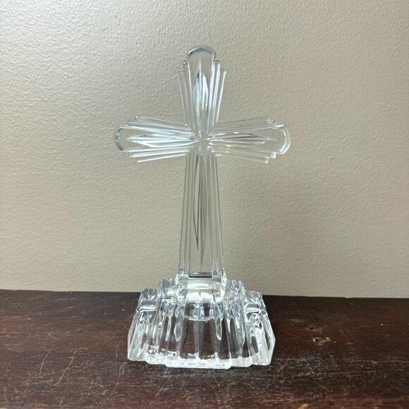 Marquis by Waterford lead crystal Cross of Faith Religious shelf decor - Picture 2 of 7